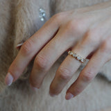 Oval Diamond Bezel Semi-Eternity Band