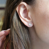 Close-up of an ear with a diamond stud earring
