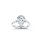 Pear-Shaped Diamond Halo Engagement Ring in White Gold