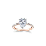 Pear-Shaped Diamond Hidden Halo Engagement Ring in Rose Gold