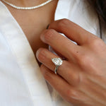 Pear-Shaped Lab-Grown Diamond Solitaire Engagement Ring on a Model