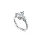 Pear-Shaped Lab-Grown Diamond Three-Stone Engagement Ring in White Gold Side View