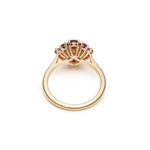 Pear-Shaped Ruby and Round Brilliant Cut Diamond Flower Ring Gallery View