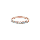 Round Brilliant Cut Diamond Bezel Set Half-Eternity Ring in Rose Gold