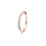 Round Brilliant Cut Diamond Bezel Set Half-Eternity Ring in Rose Gold Side View