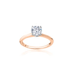 Round Brilliant Cut Diamond Classic Solitaire Engagement Ring in Rose Gold