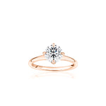 Round Brilliant Cut Diamond East-West Solitaire Engagement Ring in Rose Gold