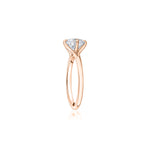 Round Brilliant Cut Diamond East-West Solitaire Engagement Ring in Rose Gold Side View