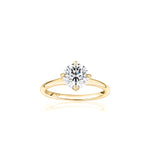 Round Brilliant Cut Diamond East-West Solitaire Engagement Ring in Yellow Gold