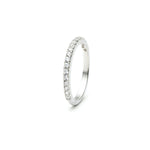Round Brilliant Cut Diamond French V-Split Set Half-Eternity Ring in White Gold Side View