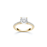 Round Brilliant Cut Diamond Solitaire Engagement Ring in Yellow Gold