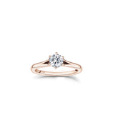 Round Brilliant Cut Diamond Split Shank Solitaire Engagement Ring in Rose Gold