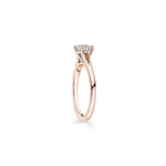 Round Brilliant Cut Diamond Split Shank Solitaire Engagement Ring in Rose Gold Side View