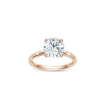 Round Brilliant Cut Lab-Grown Diamond Four-Prong Solitaire Engagement Ring in Rose Gold Front View