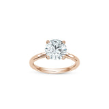 Round Brilliant Cut Lab-Grown Diamond Four-Prong Solitaire Engagement Ring in Rose Gold Front View