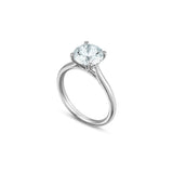 Round Brilliant Cut Lab-Grown Diamond Four-Prong Solitaire Engagement Ring in White Gold Side View