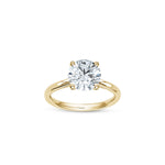 Round Brilliant Cut Lab-Grown Diamond Four-Prong Solitaire Engagement Ring in Yellow Gold Front View