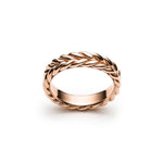 Signature Braided Polished Finish Standard Fit 8-9 mm Wedding Band in Rose Gold