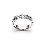 Signature Braided Polished Finish Standard Fit 8-9 mm Wedding Band in White Gold