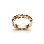Signature Braided Polished Finish Standard Fit 8-9 mm Wedding Band in Yellow Gold