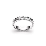 Signature Braided Polished Finish Standard Fit 6-7 mm Wedding Band in Platinum