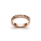 Signature Braided Polished Finish Standard Fit 6-7 mm Wedding Band in Rose Gold
