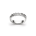 Signature Braided Polished Finish Standard Fit 6-7 mm Wedding Band in White Gold