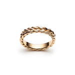 Signature Braided Polished Finish Standard Fit 6-7 mm Wedding Band in Yellow Gold