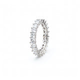 Signature Princess Cut Diamond Shared Prong Eternity Ring in White Gold Side View