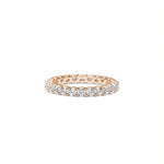 Signature Round Brilliant Cut Diamond Shared Prong Eternity Ring in Rose Gold