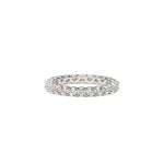 Signature Round Brilliant Cut Diamond Shared Prong Eternity Ring in White Gold