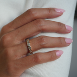 Emerald-Cut Diamond Bezel Semi-Eternity Band
