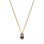 Step Cut Watermelon Tourmaline Necklace