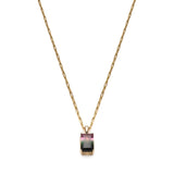 Step Cut Watermelon Tourmaline Necklace