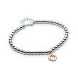 Step Motif Charm Beaded Bracelet in Yellow Gold