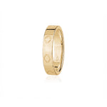 Step Motif Polished Finish Square Edge 5 mm Wedding Band in Yellow Gold