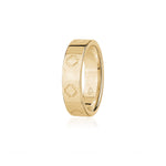 Step Motif Polished Finish Square Edge 8-9 mm Wedding Band in Yellow Gold