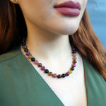 Tourmaline Bead Necklace on a Model