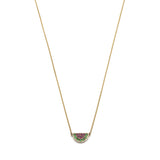 Watermelon Half-Slice Ruby and Tsavorite Pavé Necklace