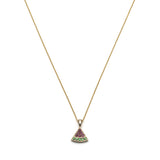 Watermelon Slice Ruby and Tsavorite Pavé Pendant