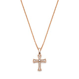 Khachkar diamond Armenian cross pendant necklace in rose gold