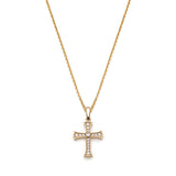 Khachkar diamond Armenian cross pendant necklace in yellow gold