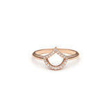 Lepi Diamond Pavé Mermaid Scale Motif Ring in Rose Gold