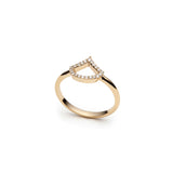 Lepi Diamond Pavé Mermaid Scale Motif Ring in Yellow Gold Side View