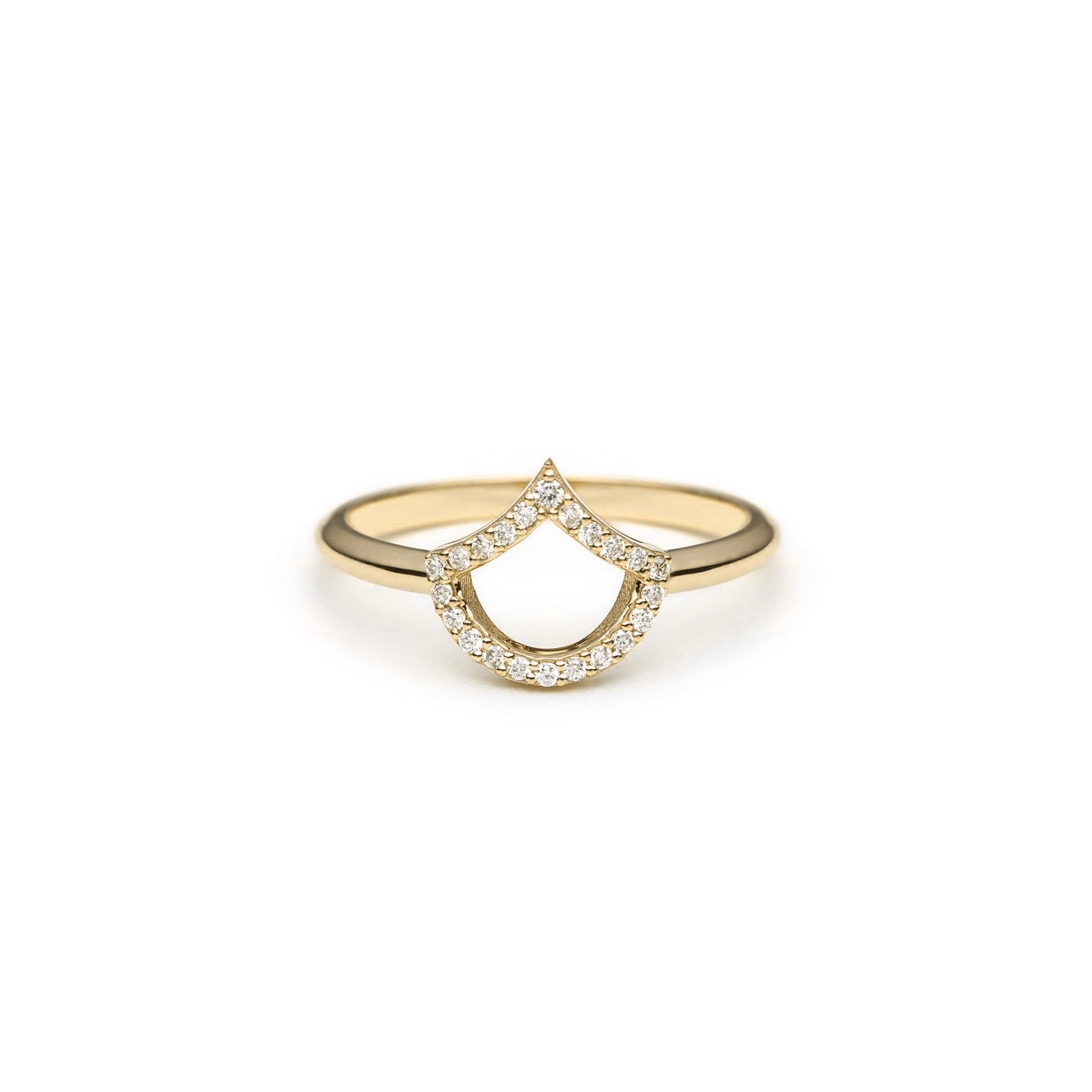 Lepi Diamond Pavé Mermaid Scale Motif Ring in Yellow Gold