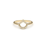 Lepi Diamond Pavé Mermaid Scale Motif Ring in Yellow Gold