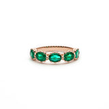 Lepia Oval Emerald Five-Stone Ring in Rose Gold