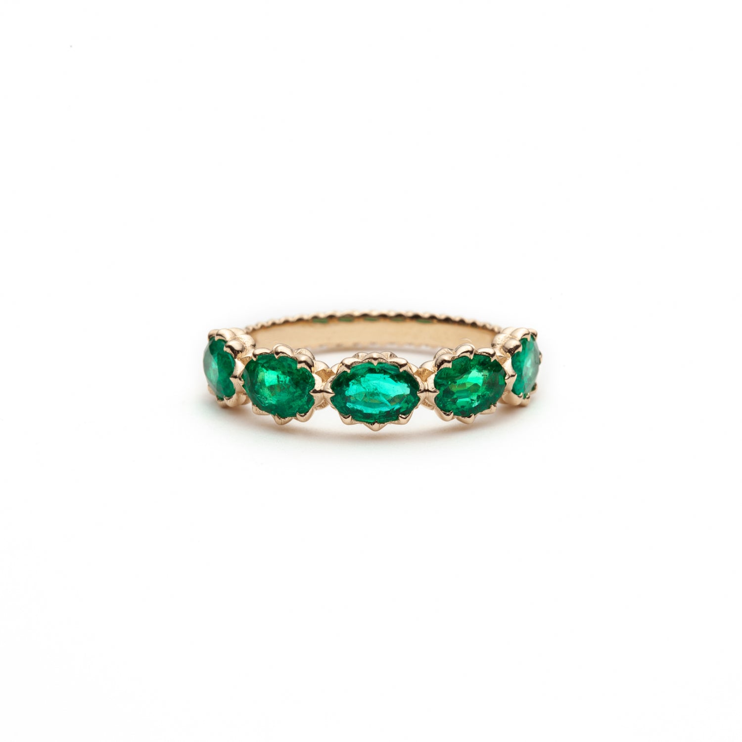 Lepia Oval Emerald Five-Stone Ring in Yellow Gold