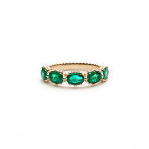 Lepia Oval Emerald Five-Stone Ring in Yellow Gold