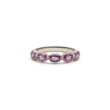 Lepia Oval Pink Sapphire Five-Stone Ring in White Gold